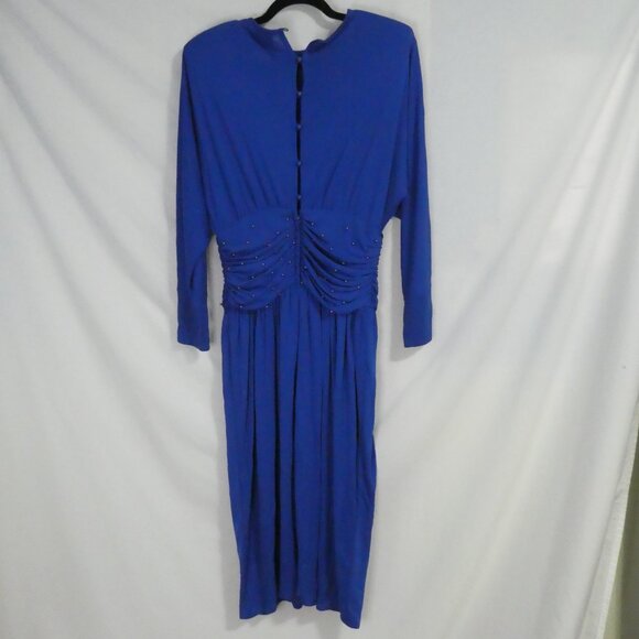 RANDY COLLECTIONS | size 14 | Elegant Blue Long Sleeve Event Party Dress - Picture 2 of 16